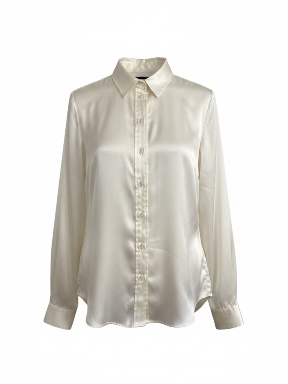 The Limited Cream Satin Button-Down Blouse
